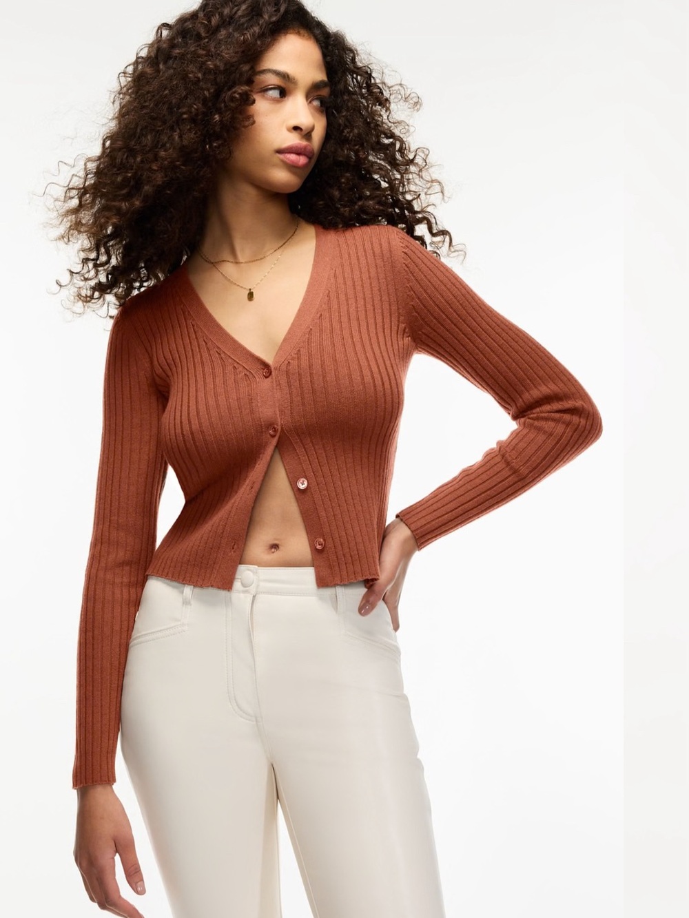 Wilfred Manila Cardigan Sweater - Rust